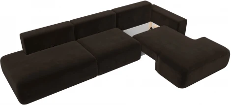 Диван угловой Лига-036 НПБ Модерн Лонг правый угол (Коричневый/Микровельвет) Лига Диванов арт.121417