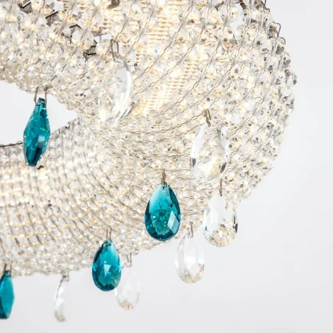 Подвесная люстра светодиодная хрустальная с регулировкой цветовой температуры Modelux MODELUX ML.2306.500 CR