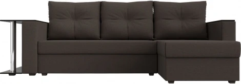 Диван угловой Атланта Лайт правый угол (Коричневый/Рогожка) Лига Диванов арт.121163