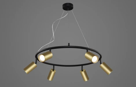 Подвесной светильник Crystal Lux CLT 015 015C6 D600 BL-GO (220V, на тросе, кольцо)