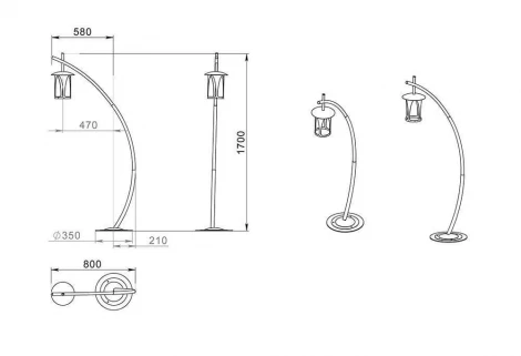 Наземный фонарь Русские фонари Borneo 160-51/bg-02 (220V, ковка)