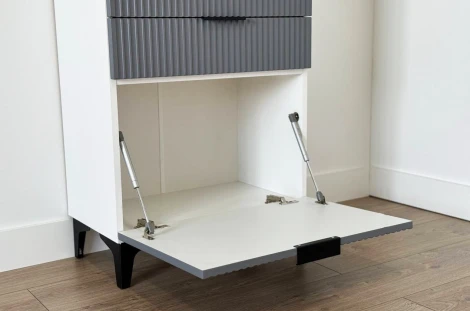 Зефир Комод Mebelson (ЛДСП,МДФ,Металл/Светлое дерево,Серый) арт.171919,3263