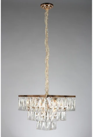 Подвесная люстра ярусная Omnilux 726 OML-72603-06 (220V, хрусталь, на цепи)