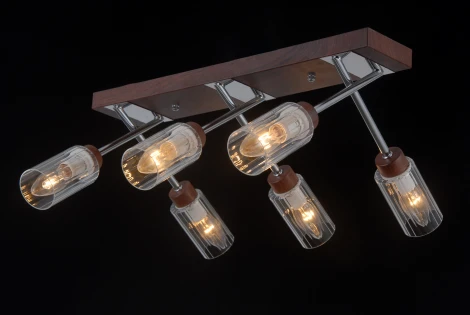 Потолочная люстра Natali Kovaltseva Helsinki Wood 81043-6C WOOD,CHROME