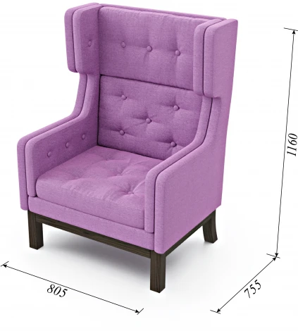 Кресло Arsko Айверс Хай Орех рогожка фиолетовая