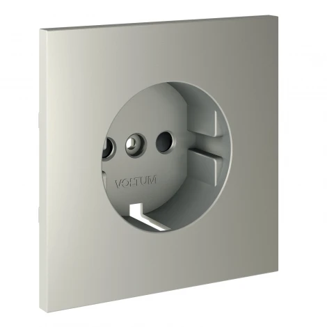 Накладка для розетки с заземлением и защитными шторками Voltum S70 VLS000705 (сталь)