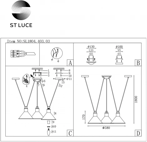 Подвесной светильник ST Luce Svevo SL1804.403.03