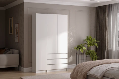 Шкаф трехстворчатый Арника Бали, Белый