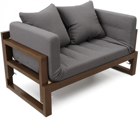 Кушетка Arsko Амбер орех серый велюр