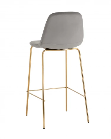 Стул барный Stool Group Валенсия SN велюр серый золотые ножки УТ000036445