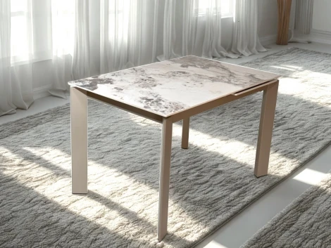 Стол CORNER 120 GLOSS LUXURY PANDORA SOLID CERAMIC / TAUPE, ®DISAUR (арт.614M05846)