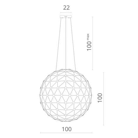 Подвесная люстра Divinare Cristallino 1610/02 SP-140 (LED, 220V, на тросе, шар)