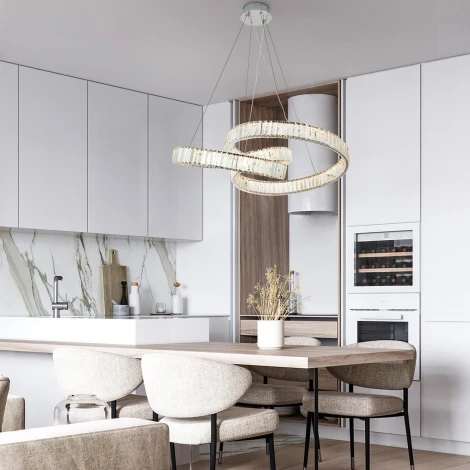 Подвесной светильник светодиодный хрустальный с регулировкой цветовой температуры Modelux MODESTYLE MS.9030.900 CR