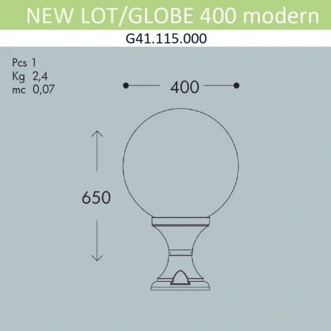 Наземный фонарь Fumagalli Globe 400 Modern G41.115.000.LYE27 (220V, шар, IP65)