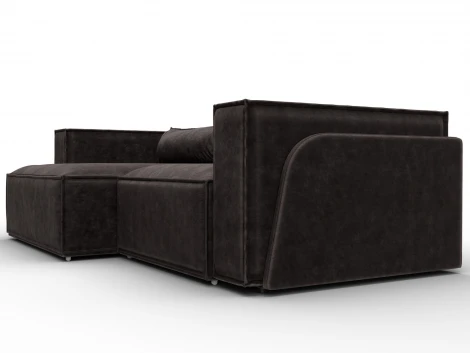 Диван угловой Лига-061 угол левый (ДСП,Брус,Фанера,Велюр/Коричневый) Лига Диванов 131148L