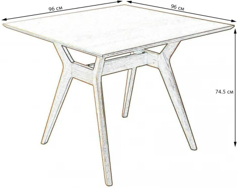 Стол R-Home Нарвик 960*960 Белый Темный орех