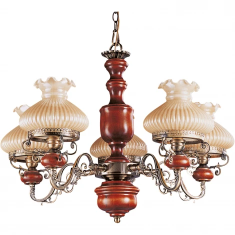 Подвесная люстра N-Light 829 829-05-02 красное дерево+бронза