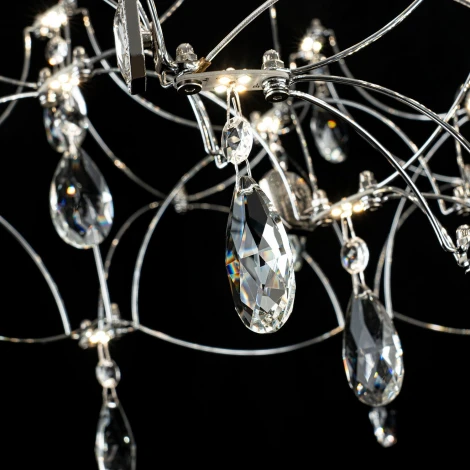 Подвесная люстра светодиодная хрустальная с пультом с регулировкой цветовой температуры Modelux MODELUX ML.7815.750P CH