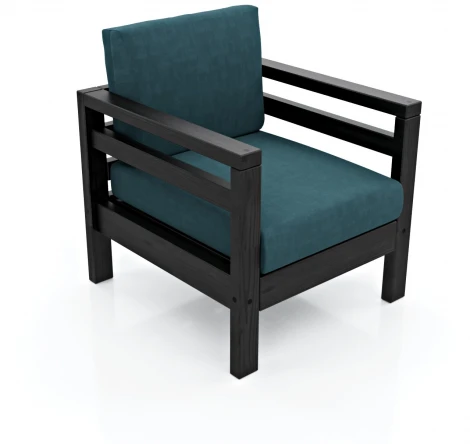 Кресло Arsko Домино венге велюр голубой