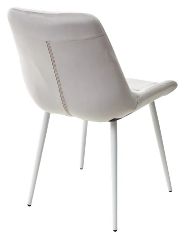 Стул ХОФМАН, цвет H-09 Светло-серый, велюр / белый каркас