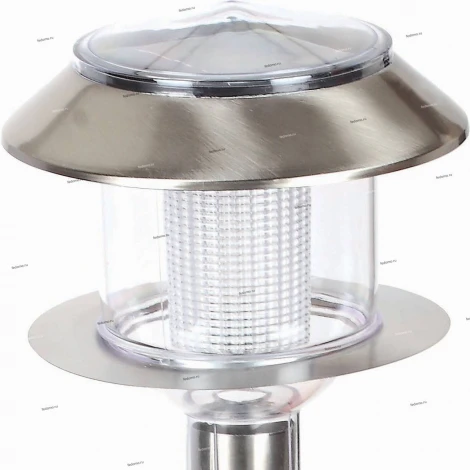 Светильник грунтовый уличный светодиодный на солнечных батареях Horoz Venus, 1 плафон, никель с прозрачным