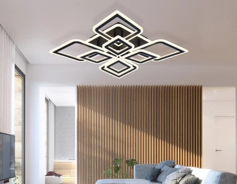 Потолочный светодиодный светильник с пультом Ambrella Acrylica Original FA8912 (регулировка яркости, 220V, умный дом - Smart Life)