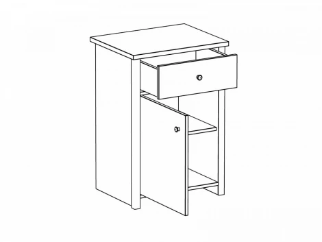 Тумба с дверью Village ОГОГО 332475 (ясень коимбра)