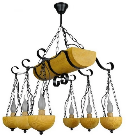 Подвесная люстра Тарьсма Геркулес-6
сосна GKS6LRH50 (220V, на цепи, подсвечник, свеча)