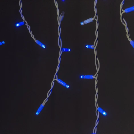 Гирлянда Бахрома 3,1 x 0,5 м синяя с мерцанием белого диода 220В, 120 LED, провод белый Laitcom LL120BLW-8-2B