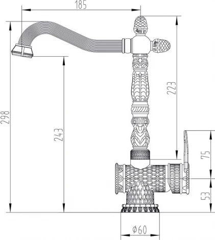 Смеситель Zorg Antic A 421 K-BR для кухонной мойки (уценка: без упаковки)