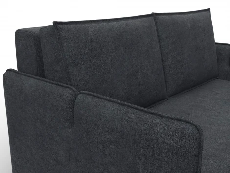 Диван прямой Лига-117 (ЛДСП,Брус,Фанера,Велюр/Темно-серый) Лига Диванов 137020