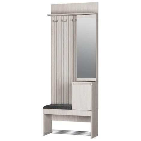 Прихожая БТС Лама ПР-07, Ясень белый, Графит