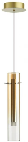Подвесной светильник Odeon Light Shiny 5062/5LB PENDANT золотой/янтарный/металл/стекло LED 5W 3000K (220V, на проводе, круглые)