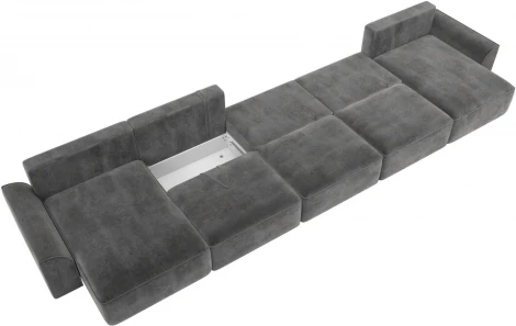 Диван п-образный Лига-048 НПБ МегаЛонг Лига Диванов (Велюр) арт.128332