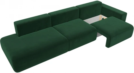 Диван прямой Лига-036 НПБ Модерн Лонг подлокотник справа (Зеленый/Велюр) Лига Диванов арт.121359