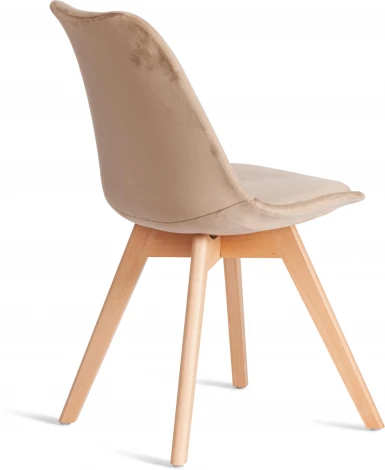 Обеденный стул Tetchair TULIP (Дерево,Пластик,Вельвет/Бежевый)