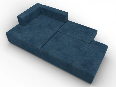 Диван угловой Лига-103 НПБ угол левый (ДСП,Брус,Фанера,Велюр/Синий) Лига Диванов 134826L