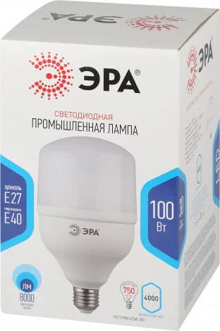 Лампочка светодиодная E27 переходник на E40 100 Вт ЭРА LED POWER 100W-4000-E27/E40 LED POWER T160-100W-4000-E27/E40