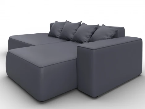 Диван угловой Лига-065 угол правый (ДСП/Пластик/Экокожа/Серый) Лига Диванов 129805