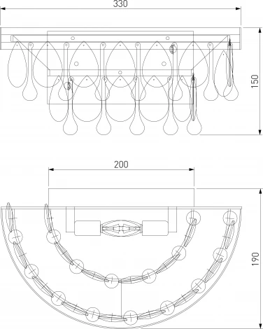 Бра хрустальное Eurosvet Sophie 60165/2 латунь (220V)