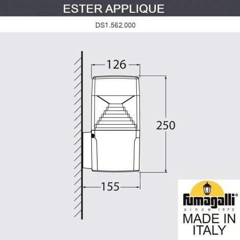Настенный уличный светильник Fumagalli Ester DS1.562.000.LXD1L (220V, IP55)
