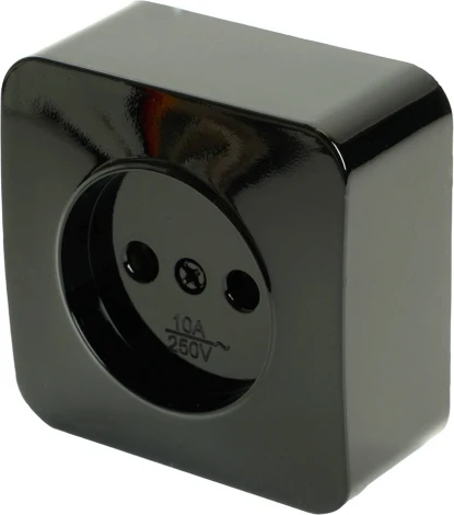 Розетка без заземления (черный) Stekker София 49313