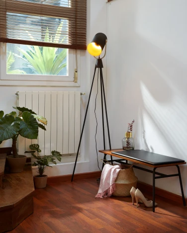 Банкетка La Forma (ex Julia Grup) Carabel (Черный/ Дерево,Сталь,Орех,МДФ,Шпон ореха,Металл,Шпон,ПВХ)