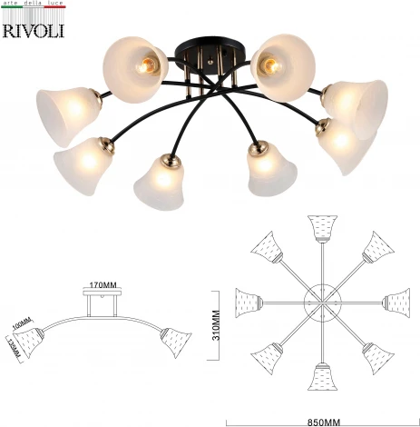 Люстра потолочная на штанге Brenda 9099-308 8 * Е27 60 Вт