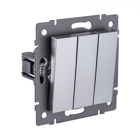 Выключатель 3-клавишный 10А/250В серый Kollinger REA-S-012GY для Aspekt, Eleganz, Reflex