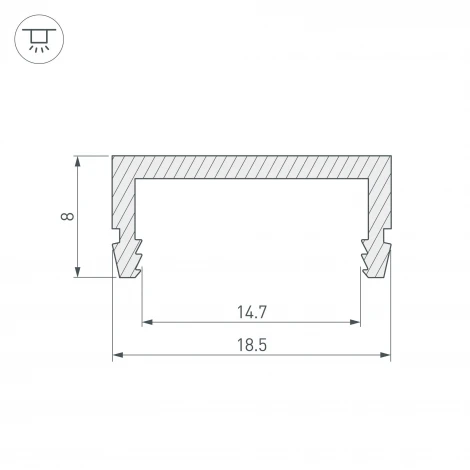 Профиль ARH-CH15-2000 ANOD (Металл) 027088 Arlight ARH