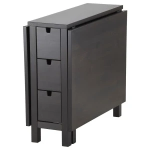 НОРДЕН Стол складной, коричнево-чёрный