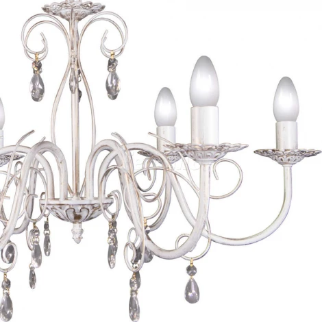 Люстра подвесная Day&Night, 6 ламп, белый с золотом и прозрачным