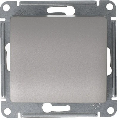 Выключатель встраиваемый одноклавишный с подсветкой (платина) Systeme Electric Glossa GSL001261