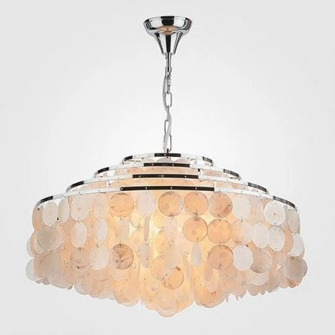 Подвесной светильник Wi-Fi Eurosvet 3535 3535/6 хром / перламутр (220V, управление смартфоном, голосовое управление, умный дом - Minimir Home, Алиса, Маруся, Салют, на цепи)